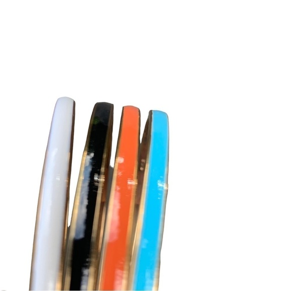 🆕 Kenneth Jay Lane Multicolor Spacer Bangle Bracelet Set of 4 Women’s Jewelry - Picture 5 of 7